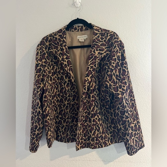 EUC Patrick Christopher Jacket, lined, animal print, 3X. - Picture 1 of 3